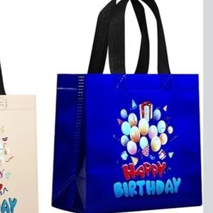 NEW Blue 18ct Happy Birthday Party Gift Bags 8" X 4" X 8"